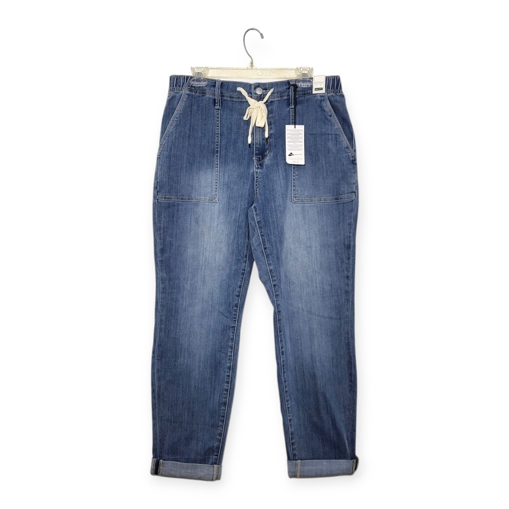 JUDY BLUE High Waist Drawstring Denim Jeans Joggers Medium Blue Size 13/31 - Picture 3 of 7